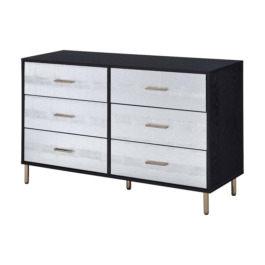 Rustic Black Dresser - 47 Inch Wide Storage Chest - Modern Bedroom Furniture