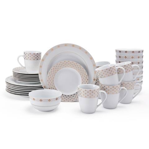 Mikasa Modern Petals Gold Porc 32-pc Dinnerware Set, Serv for 8