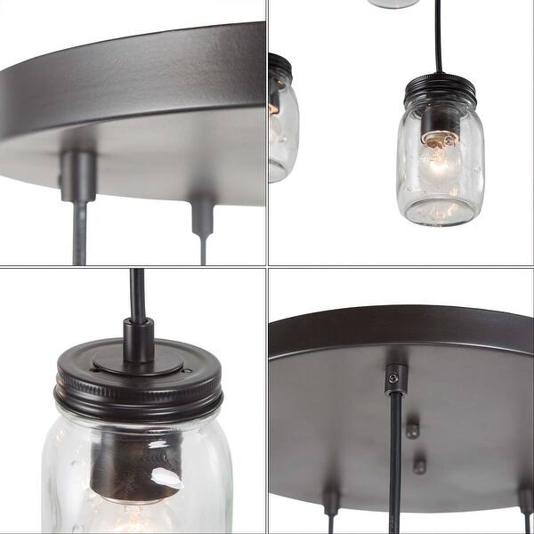 Farmhouse Mason Jar Glass Chandelier Kitchen Island Pendant ...