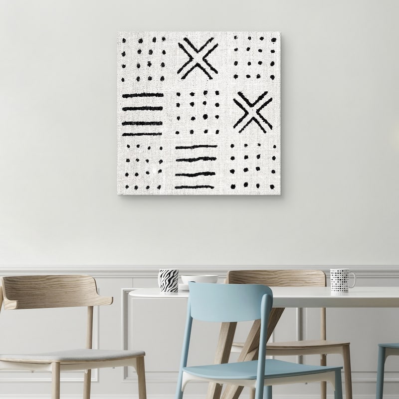 Mudcloth White II by Ellie Roberts Canvas Art Print