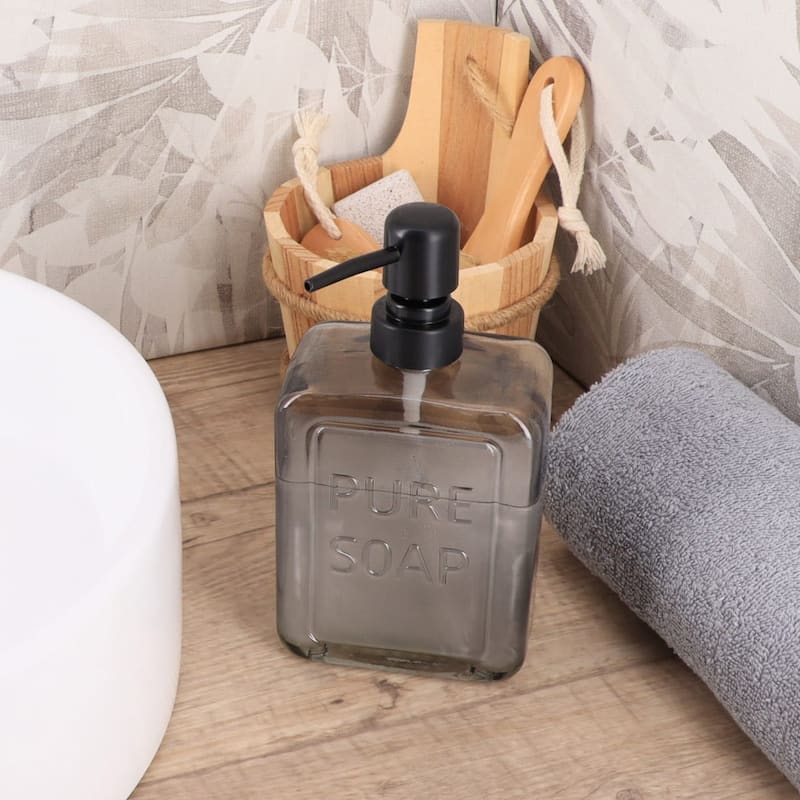 vintage Glass Soap Dispenser PURE SOAP 18 FL OZ - 18 Fl Oz