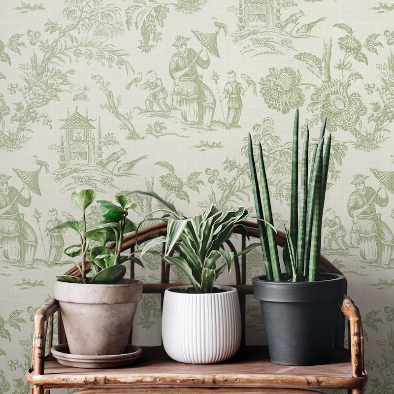 Seabrook Designs Colette Chinoiserie Nonwoven Unpasted Wallpaper