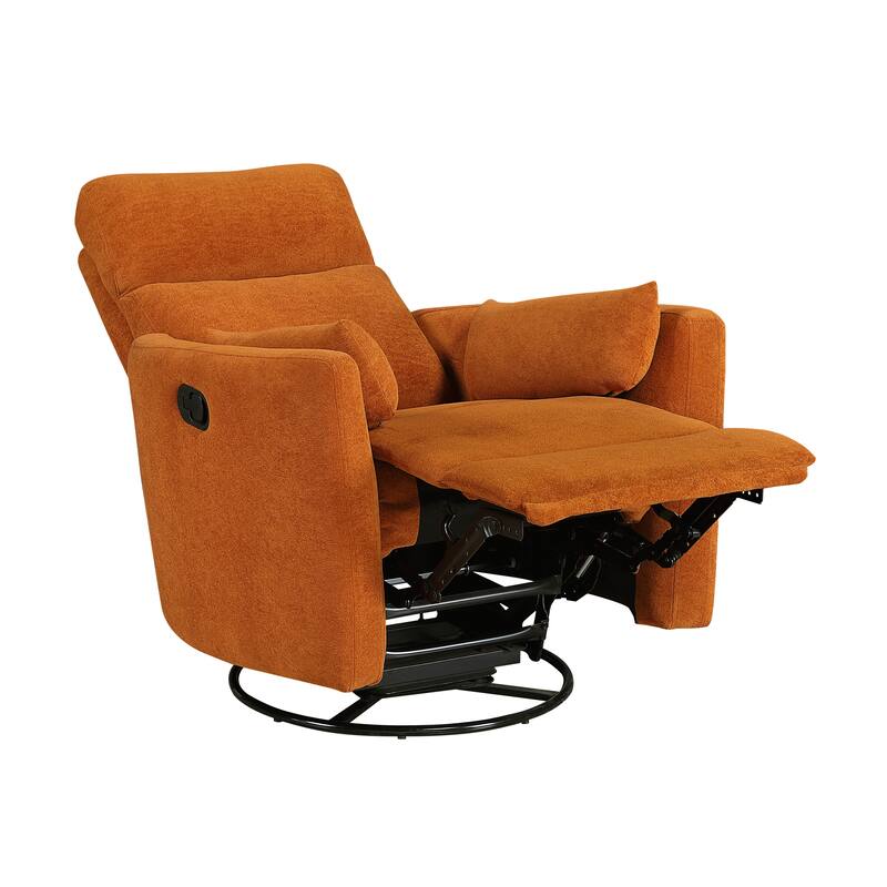 Fremont & Park Lennon 35" Microfiber Manual Swivel Glider Recliner - Removable Back