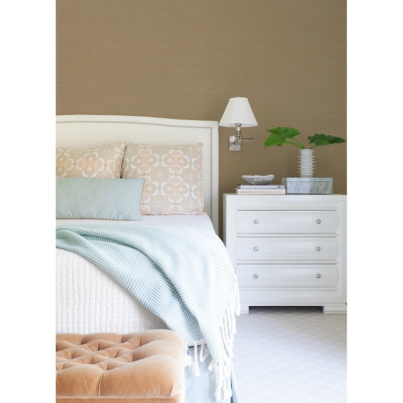 A-Street Prints Kira Beige Hemp Wallpaper