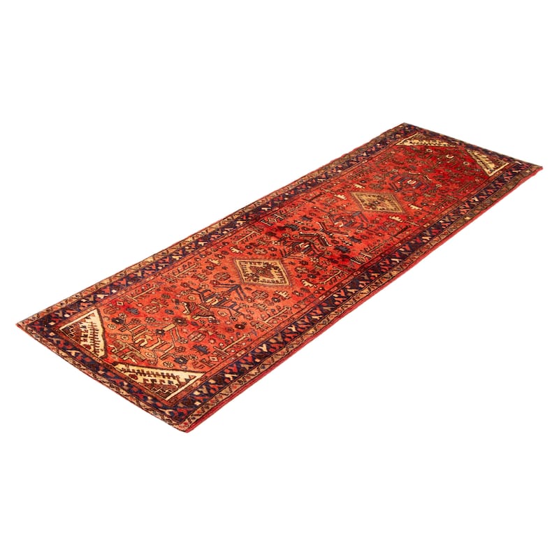 ECARPETGALLERY Hand-knotted Andelz Red Wool Rug - 3'1 x 9'1
