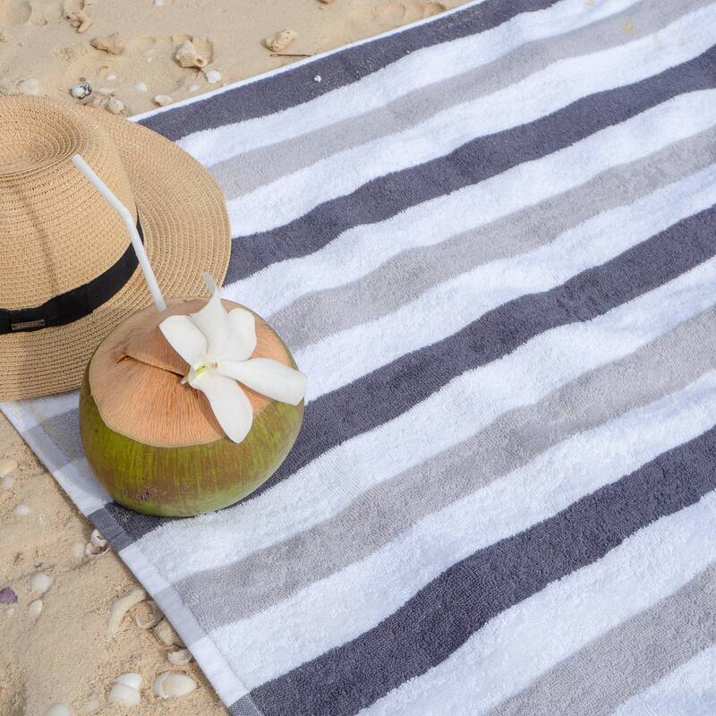 Arkwright Cabo Cabana 4-Piece Oversized Striped Beach Towel Set - 30x70