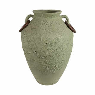 Sagebrook Home 28" Ethan Green Omix Floor Vase, Amphora, Abstract