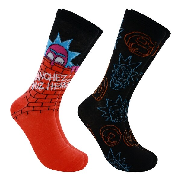 Mens Rick And Morty Casual Crew Socks