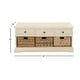 preview thumbnail 71 of 87, Cream, Teal, White or Brown Wood 2 Baskets and 1 Drawer Storage Unit - 16 x 13 x 28
