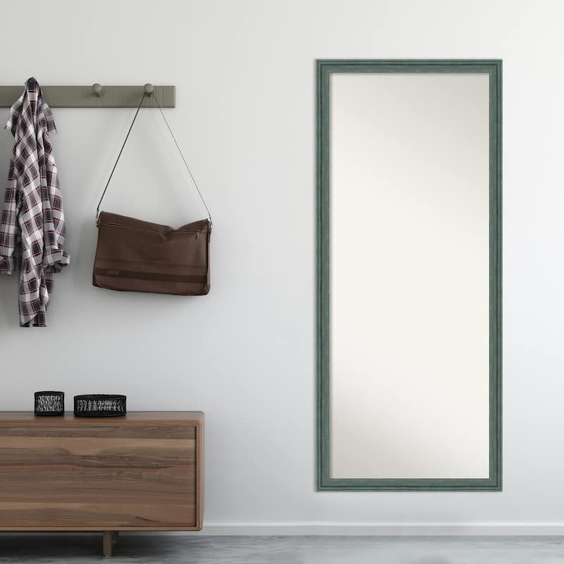 Upcycled Non-Beveled Wood Framed Full-Length Floor Leaner Mirror - Glass Size 24x60