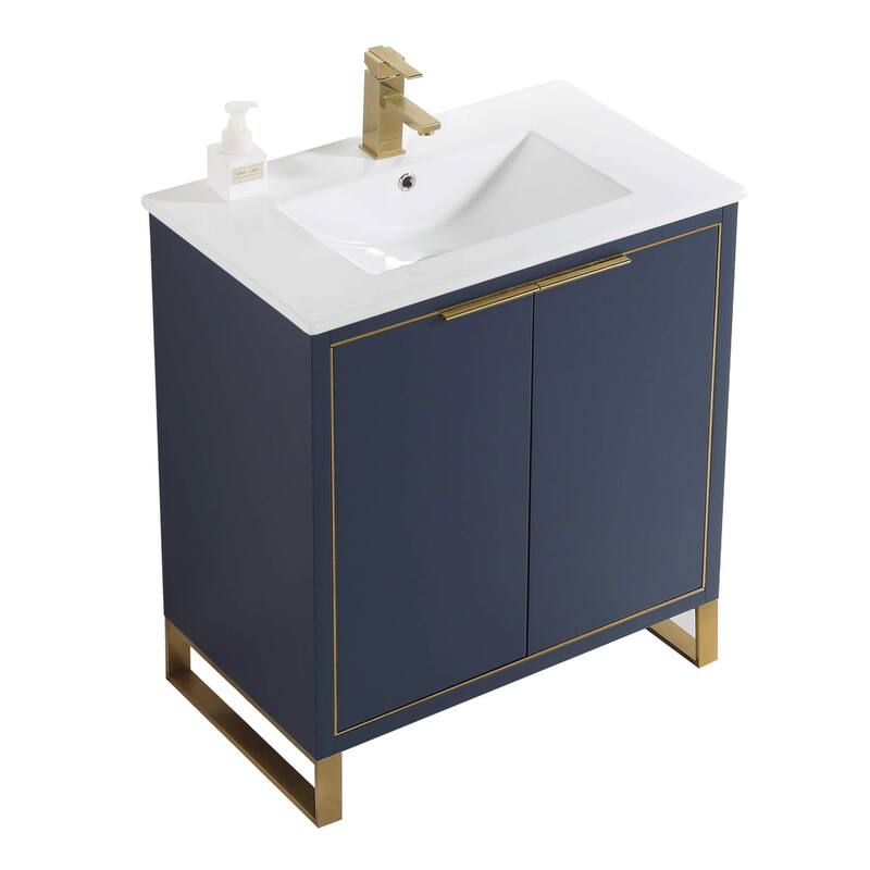 Fine Fixtures Opulence Collection Bathroom Vanity with White Ceramic Sink