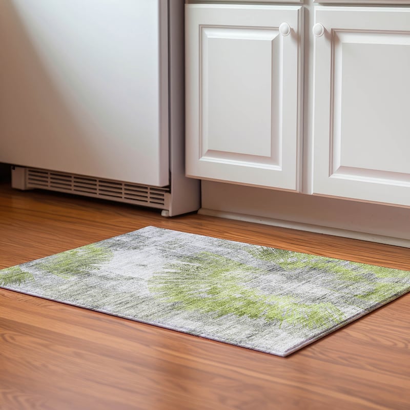 Premium Washable Super Soft Modern Burst Mayfield Rug - Aloe - 1' 8" x 2' 6" - Rectangle