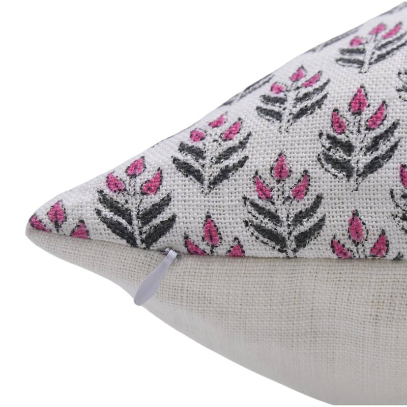 Fabdivine Linen Outdoor Sofa Block print pillow Cover