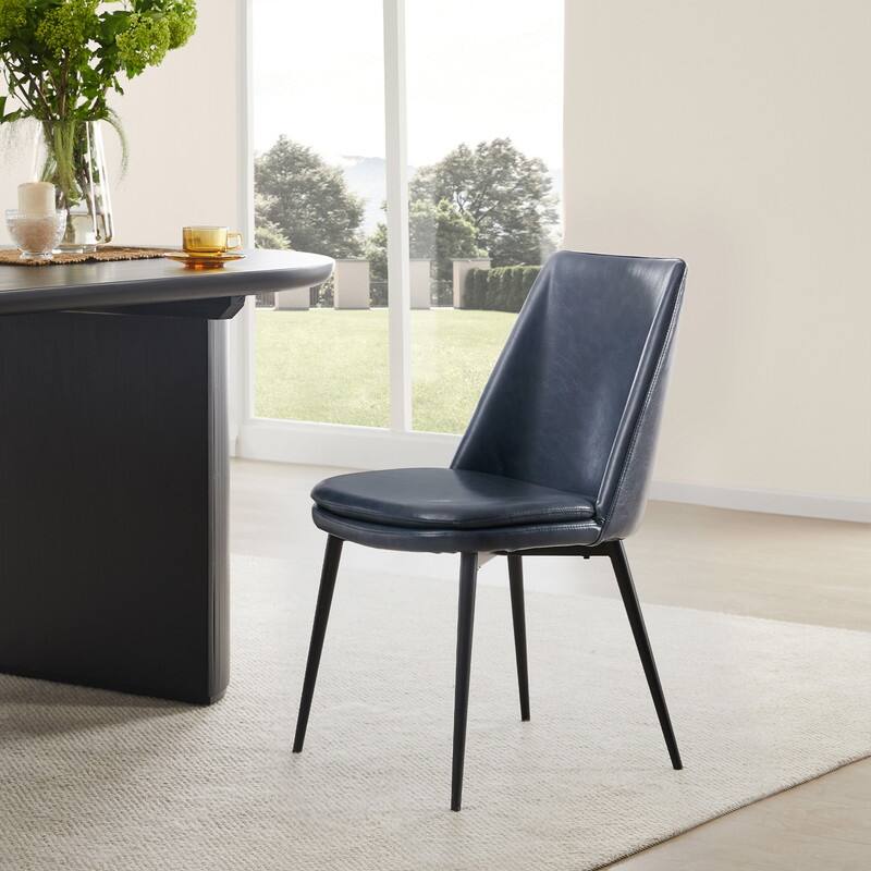 Ariel Mid-Century Upholsteried Dining Chair with Metal Legs Set of 2