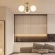 preview thumbnail 2 of 9, Ojai 23.5" 3-Light Bohemian Farmhouse Iron/Frosted Glass LED Semi Flush Mount, Brass Gold/White by JONATHAN Y