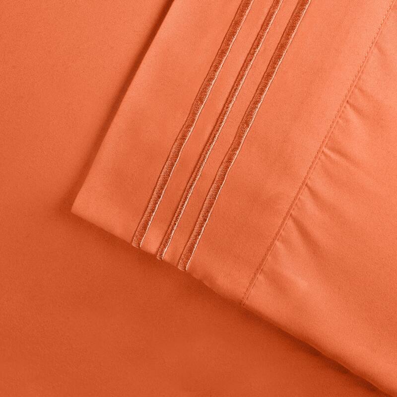 Superior Wrinkle-resistant Embroidered Microfiber Deep Sheet Set