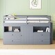 preview thumbnail 2 of 11, Gray Twin Solid Wood Loft Bed with Drawers & Cabinet