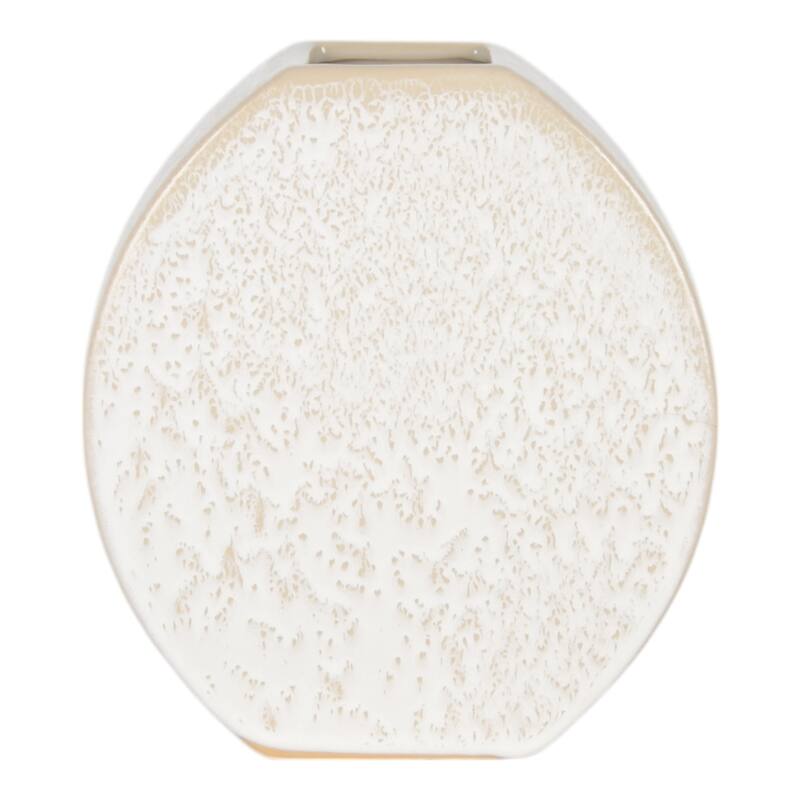 Ceramic Earthenware Textured Vase with Tapered Rim and Organic Pattern