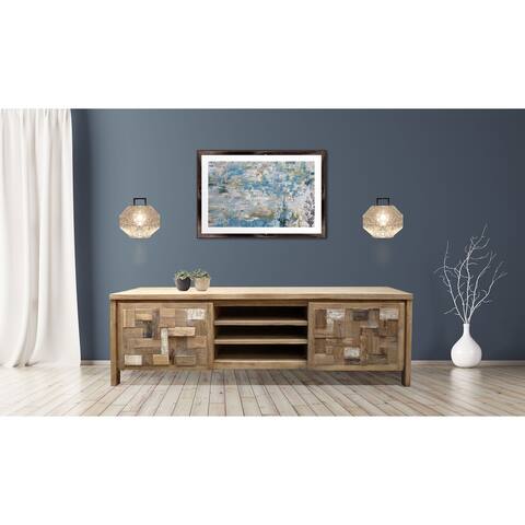 Chic Teak Recycled Teak Wood Mozaik Media Center, 2 Door