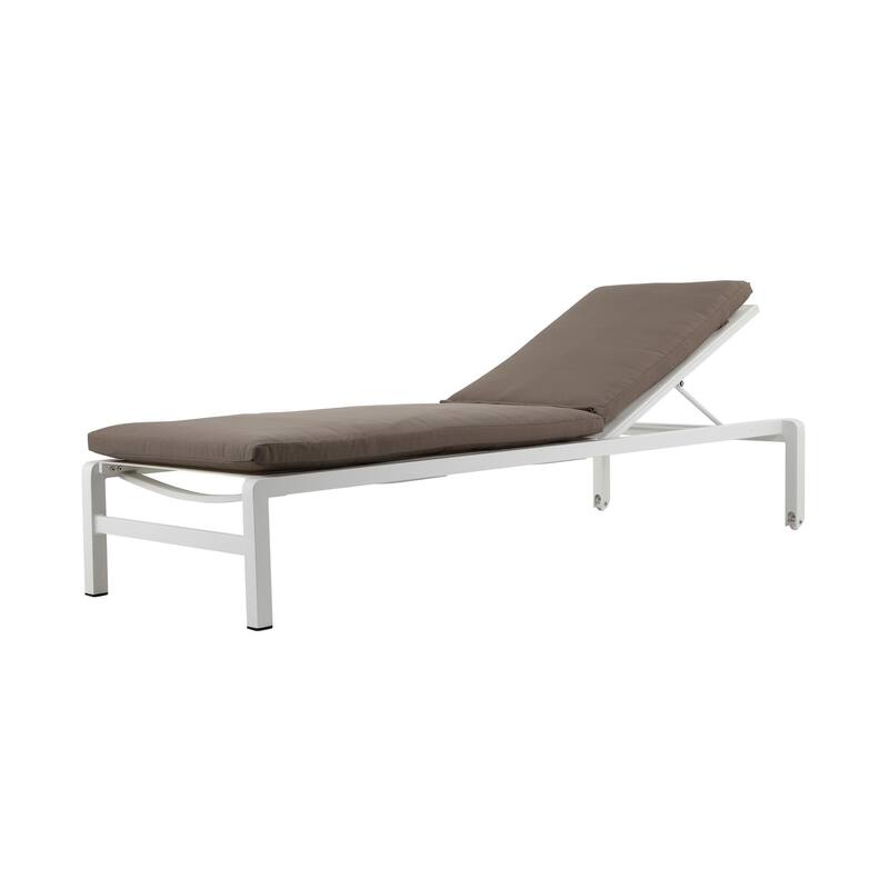 76 x 25 Outdoor Lounger Cushion, 2 Inch Thick Padding, Modern Gray Fabric - Grey