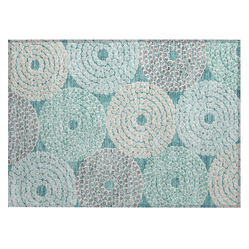 Machine Washable Indoor/ Outdoor Chantille Contemporary Geo Rug