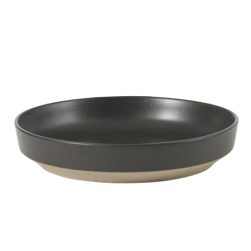 Gibson Elite Overbrook 16-Piece Pottery Clay Stoneware Stackable Dinnerware Set - Plates & Bowls, Reactive Glaze, Service for 4