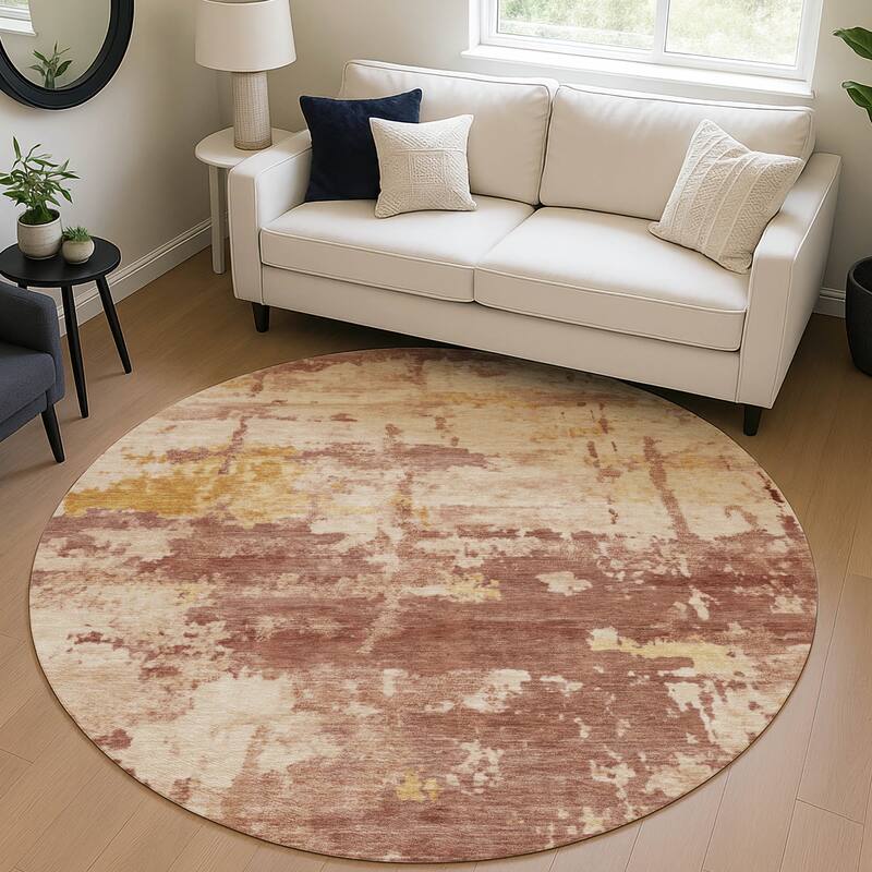 Machine Washable Indoor/ Outdoor Crouppen Modern Chantille Rug