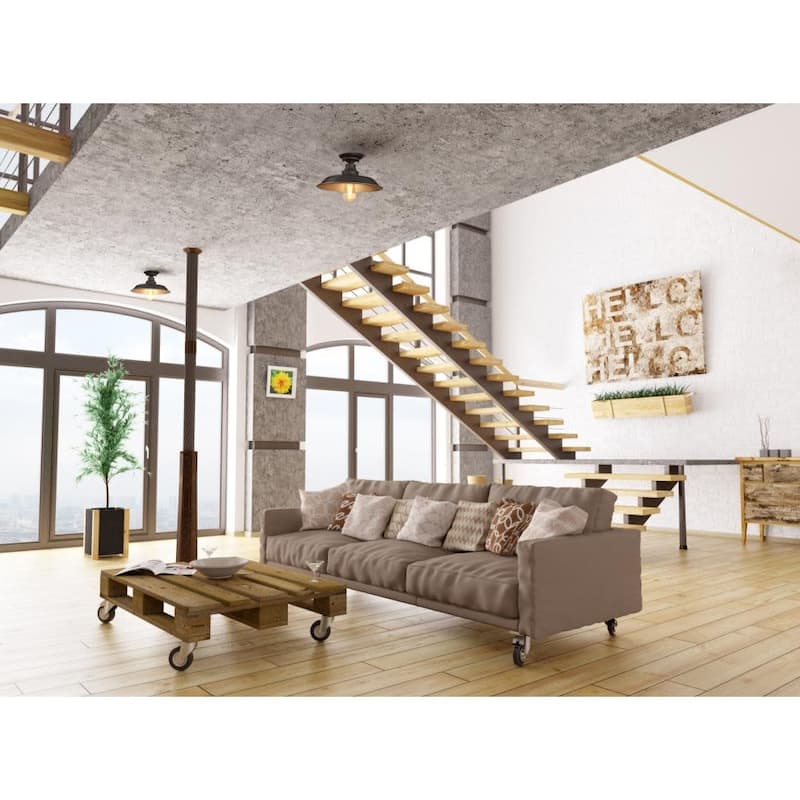 Roseto Red Deer Single Light 12" Wide Semi-Flush Ceiling Fixture