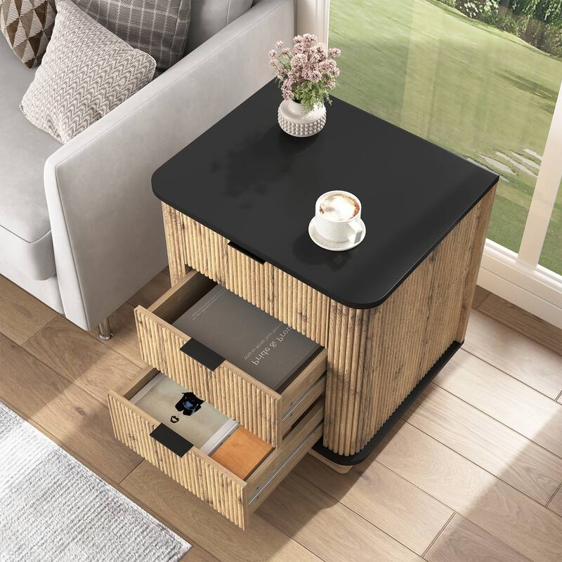 Multi-Functional Three-Drawer MDF Nightstand, 19*15.7*17.5 Inches
