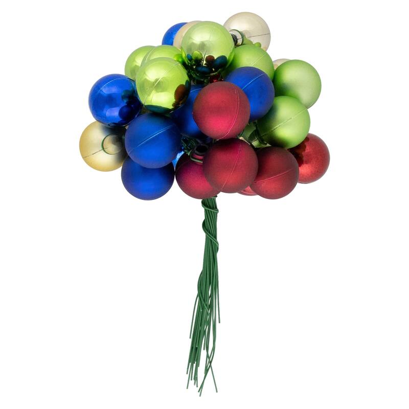 Shatterproof Ball Ornament Christmas Pick - 6.75" - Multicolor