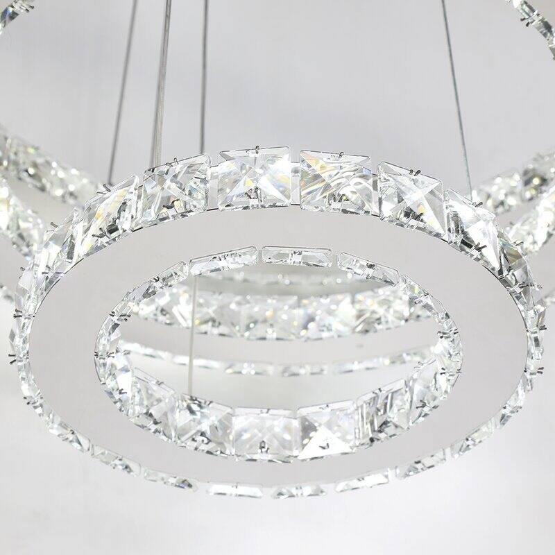 Maxax 3 - Light Unique Tiered LED Chandelier with Crystal Accents - YX550