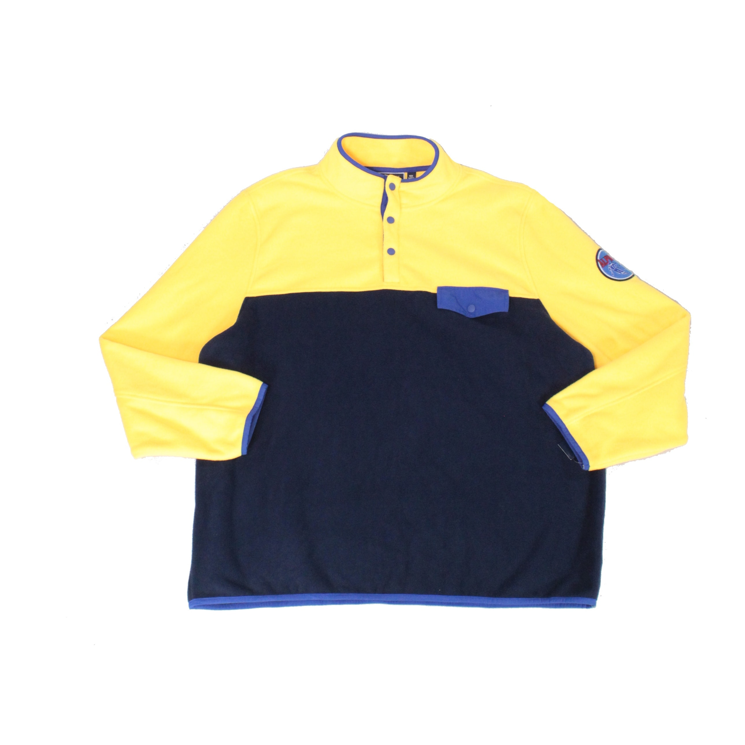 Club Room Mens Sweaters Yellow Navy Size Large L Henley Fleece Pullover Club Room Mens Sweaters Yellow Navy Size Large L Henley Fleece Pullover