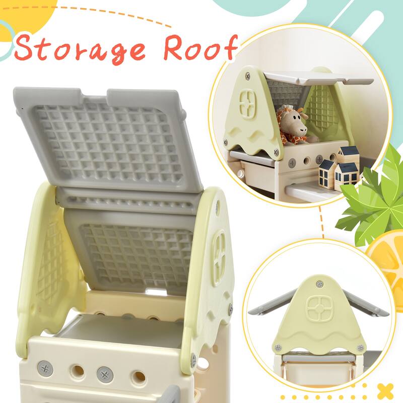 Kids Bookshelf Toy Storage Organizer,17 Bins,5 Bookshelves,Nursery Organizer Kids Furniture Set Toy Cabinet Unit,HDPE Shelf,Bins