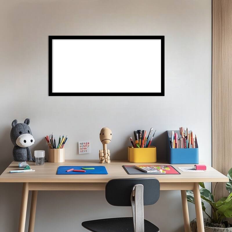 Amanti Art Black Gallery Deep Framed Dry Erase Magnetic Board