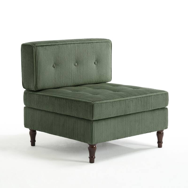 Modular Corduroy Armless Chair Upholstered Lounge Sofa