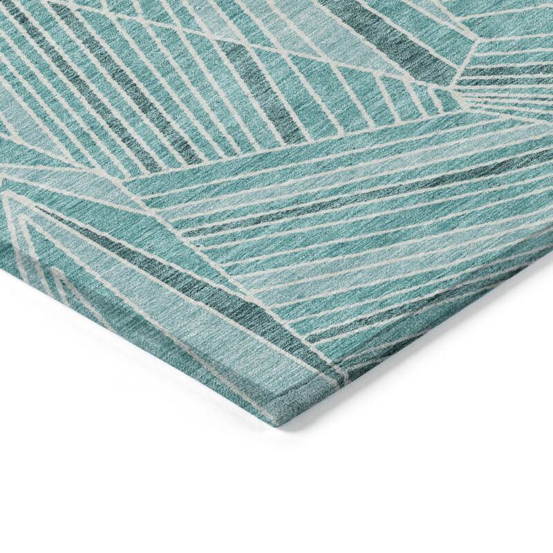 HomeRoots Geometric Transitional Rectangle Outdoor Rug