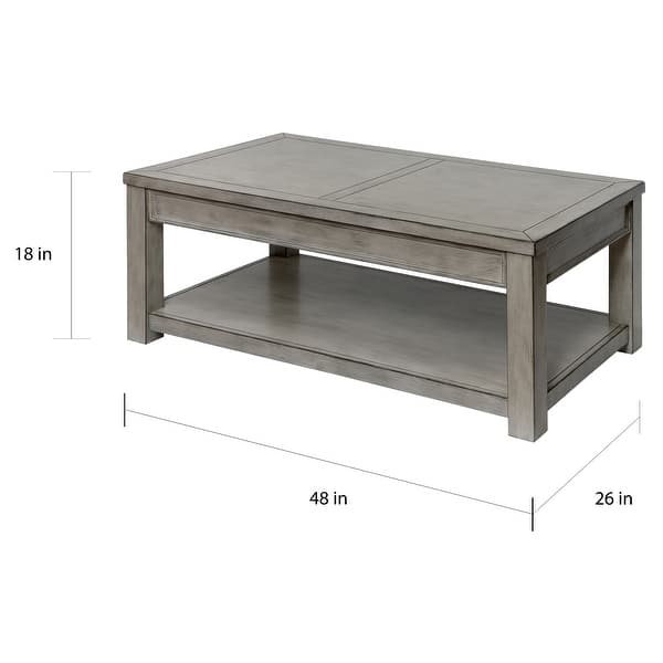 Furniture of America Sema Rustic 48-in. Wooden 1-shelf Coffee Table ...