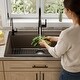 preview thumbnail 47 of 82, Karran Drop-In Quartz 33 in. 1-Hole Single Bowl Kitchen Sink Kit