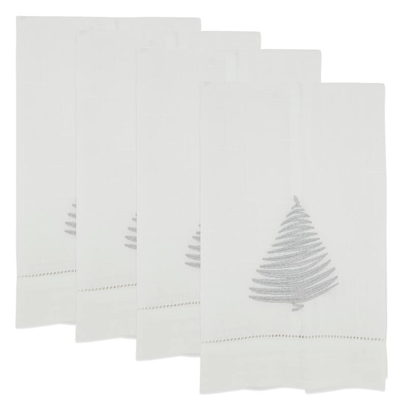Holiday Delight Embroidered Christmas Tree Guest Towel (Set of 4)