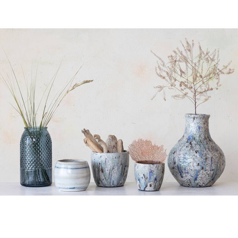 Terra-cotta Planter with Crackle Glaze