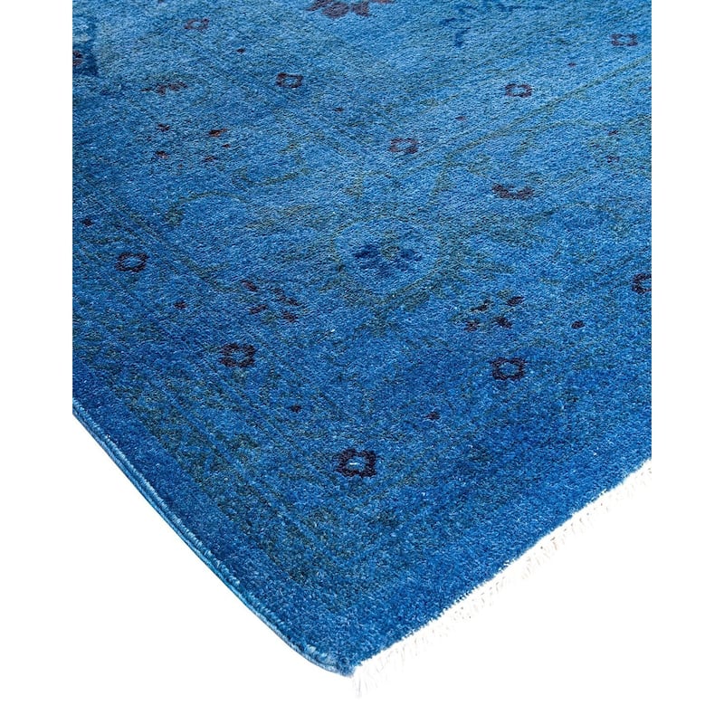 Vibrance, One-of-a-Kind Hand-Knotted Area Rug - Blue, 9' 1" x 12' 1" - 9' 1" x 12' 1"