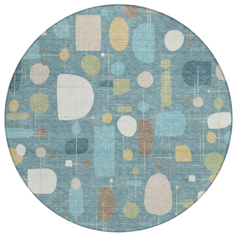 Machine Washable Indoor/ Outdoor Contemporary Fun Chantille Rug