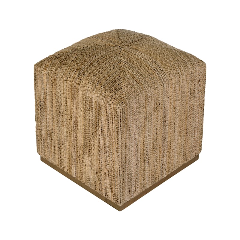 Como 17 in. W Square Banana Leaf Accent Stool