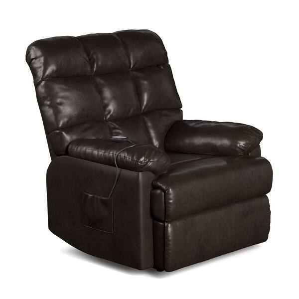 Prolounger Coffee Brown Renu Leather Power Recline And Lift Chair Overstock 22309073