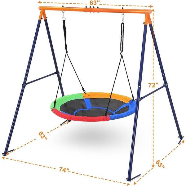 Saucer Swing with Stand for Kids Outdoor, 440lbs Saucer Swing Set