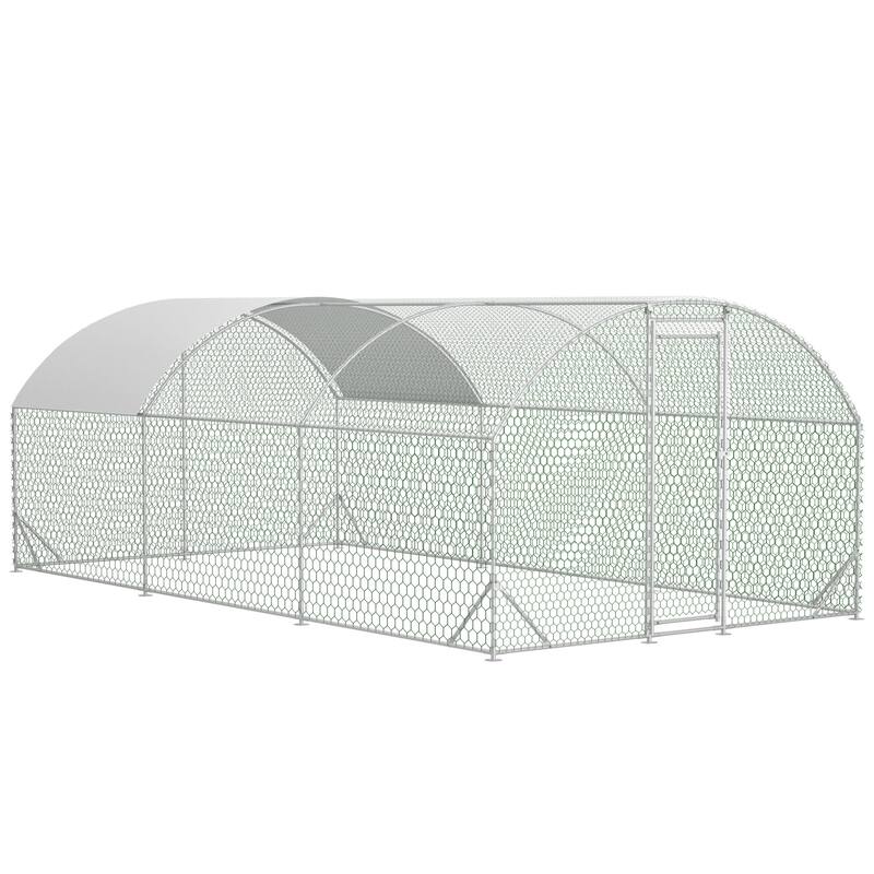 GDFStudio - Anderson Metal Walk in Chicken Coop Dome Cage Outdoor Farm Use