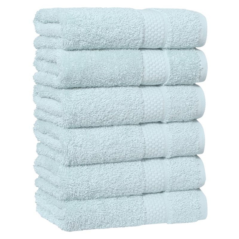 Authentic Hotel and Spa 100% Aeagean Long Staple Turkish Cotton STARLIGHT Terry Hand Towels (Set of 6)