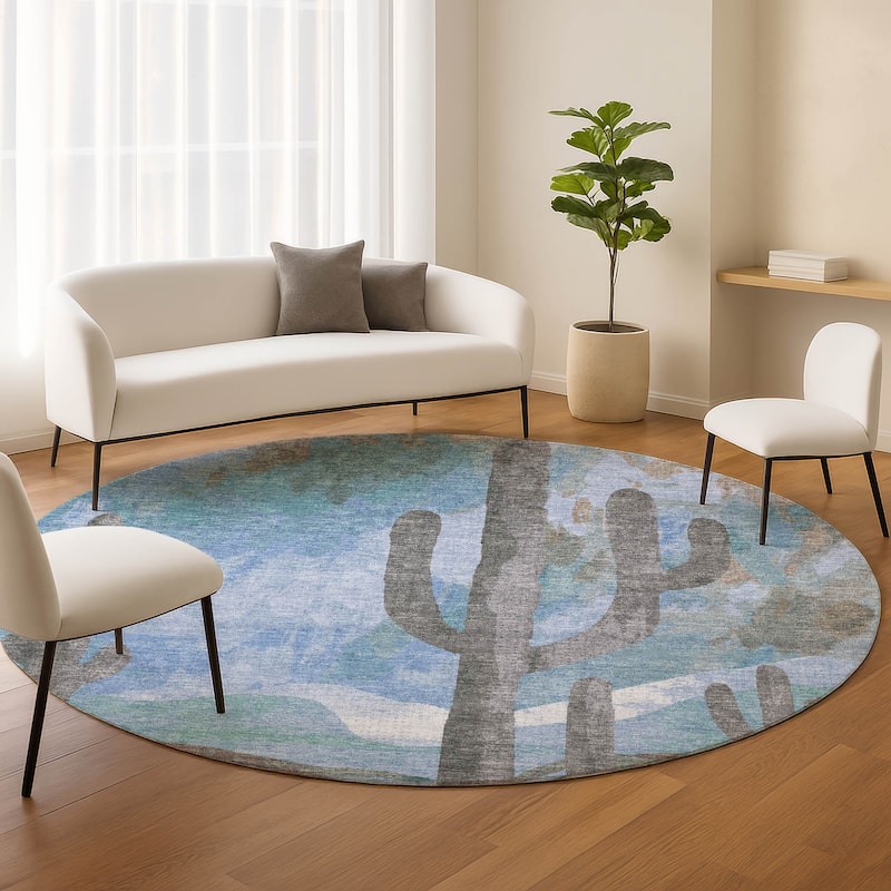 Machine Washable Indoor/ Outdoor Desert Inspiration Chantille Rug