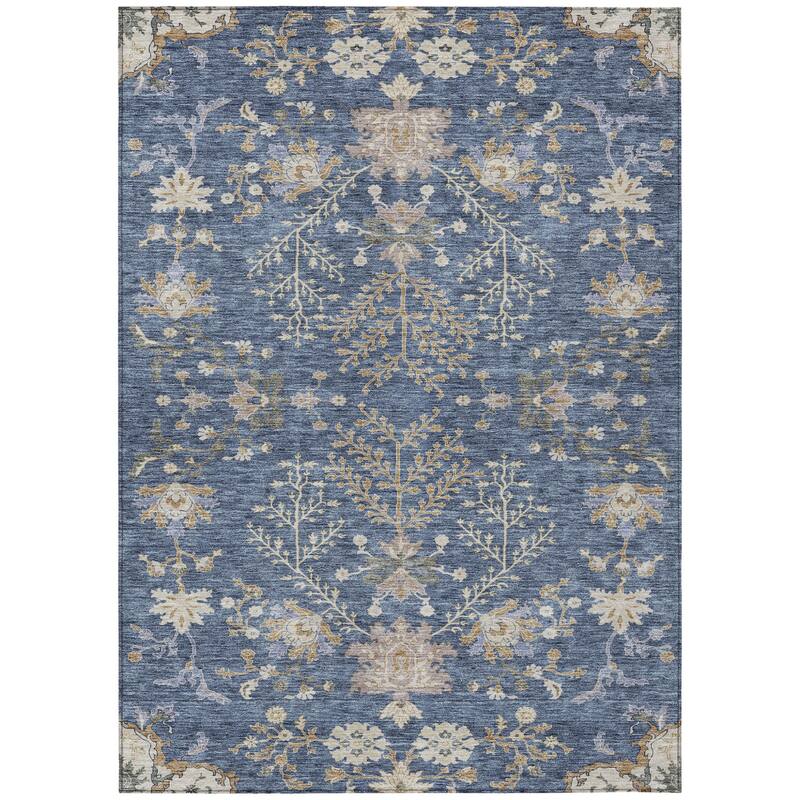 HomeRoots Floral Transitional Rectangle Outdoor Rug