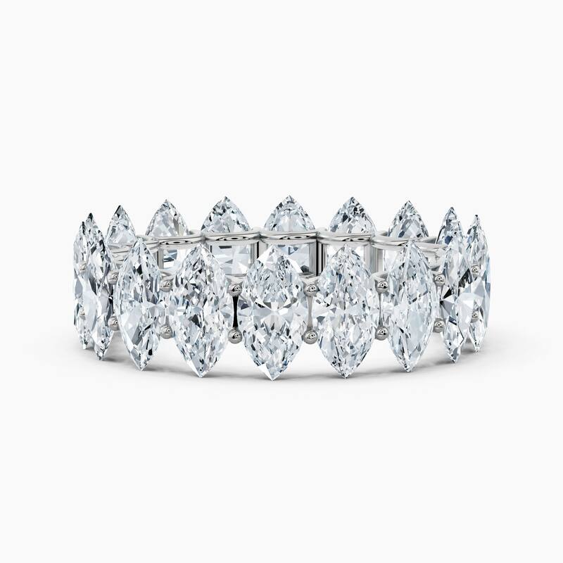 Auriya 14k Gold Marquise North-South Lab Grown Diamond Eternity Band 2.70 - 11.25 ct. tw. (F-G, VS) - 7.20 ct. wt. - 6.5 - White